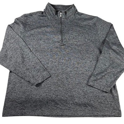 IZOD Advantage Performance Mens XL Quarter Zip Pullover Gray Heather Stretch