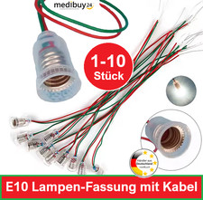 E10 Fassung Lampenfassung Sockel Glühbirnenfassung Lampe Birne Anschluss Kabel