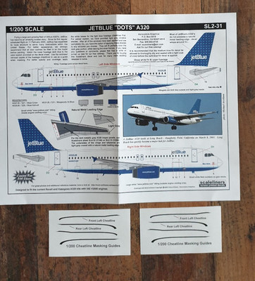 Decal Jetblue 'Dots' Airbus A320 1/200 Scaleliners SL2-31