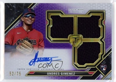 2021 Topps Triple Threads Amethyst 52/75 Andres Gimenez #RFPAR-AG Auto RC 1tr0