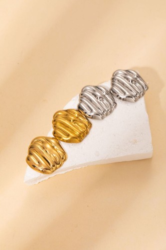 Clips D'oreilles Homme En Acier Titane - Design élégant Et Simple, Couleur Argenté - Neuf Avec étiquettes