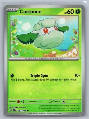 Cottonee (Master Ball Pattern) 007/131 Holo Prismatic Evolutions Pokemon Holo NM