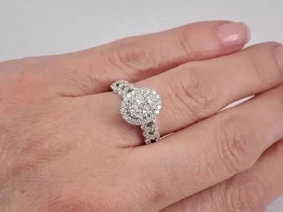 2,50 ctw runder Lab Created Diamant Ehering 14K Weißgold vergoldet 925 Silber