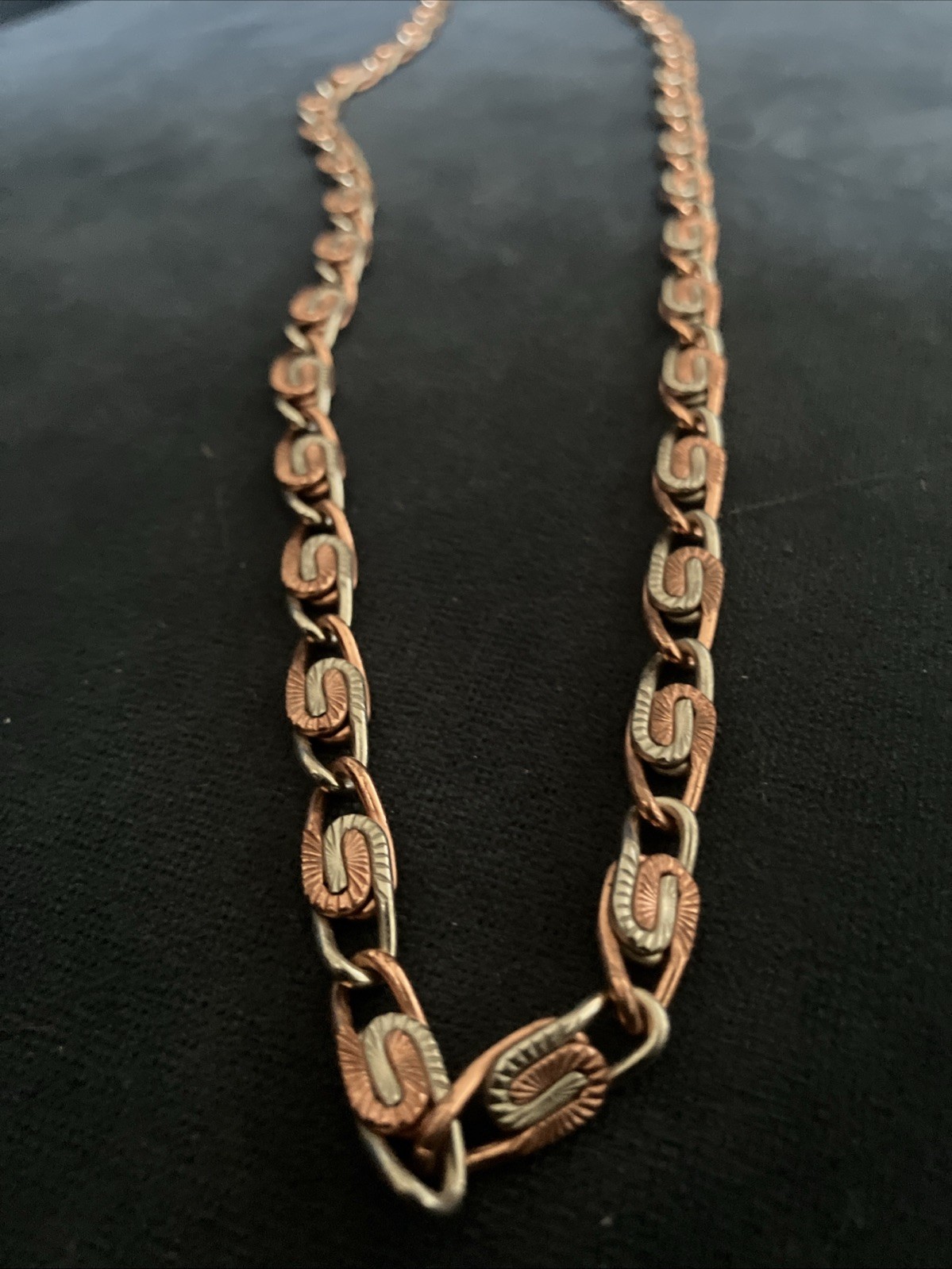 Solid Copper Textured Celtic Scroll Necklace 22” … - image 5