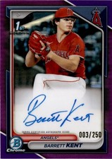 2024 Bowman #CPA-BK Barrett Kent Chrome /250 Auto Los Angeles Angels