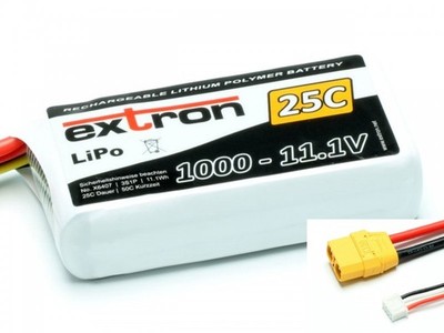 3S Lipo Extron X2  LiPo 3S 11,1V 1000mAh 25C/50C