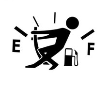 Funny Fuel Gauge Car Decal   5.5 x 4 Inch Waterproof Vinyl Sticker   Hilarious