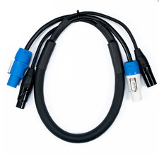 Blizzard Cables DMX 5-Pin and PowerCON Blue/Grey, 6 ft Combo Cable
