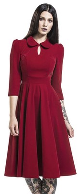 Hearts & roses London Mittellanges Kleid Damen Glamorous Velvet Tea Dress rot
