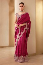 SAREE PARTY WEAR WEDDING DESIGNER INDIAN BLOUSE SARI BOLLYWOOD ETHNIC PAKISTANI