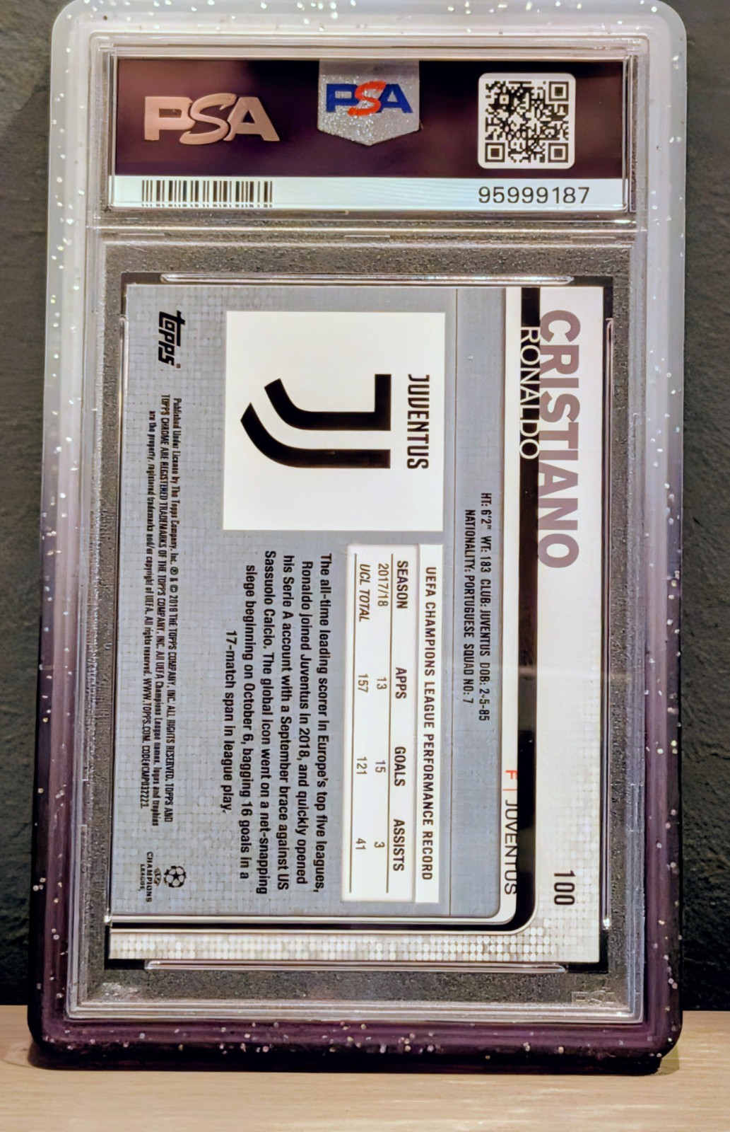 2018•Cristiano Ronaldo• CLAPPING-IMAGE VARIATION SP! Topps Chrome UCL #100 view 3