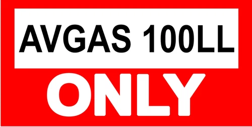 AVGAS 100LL Aviation Airplane Model Sign Self Adhesive Warning Vinyl Sticker
