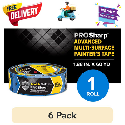6 Pack ScotchBlue PROSharp Painters Tape 1.88 x 60 yd Sharp Lines No Bleed Edge