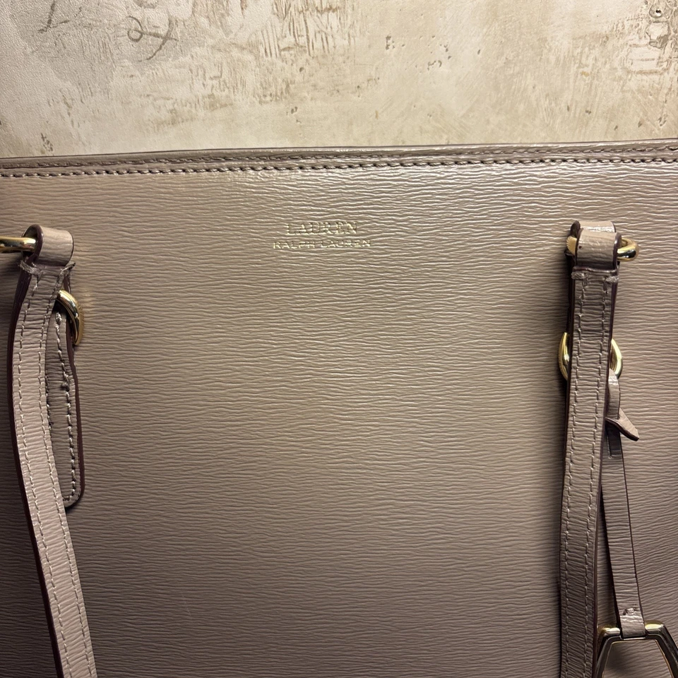 Lauren Ralph Lauren Taupe leather shoulder bag - Image 3 of 4