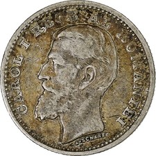 [#1212213] Romania, Carol I, 50 Bani, 1900, Silver, EF, KM:23