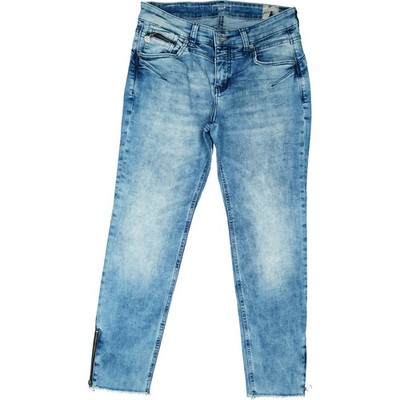MAC 38 Jeans Hose blau Damen super Stretch 7/8 ankle Zip mid Rise Slim Leg W29 M