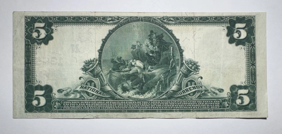 1902 $5 National Exchange Bank Of Providence, Rhode Island, National Currency - Image 2 of 2