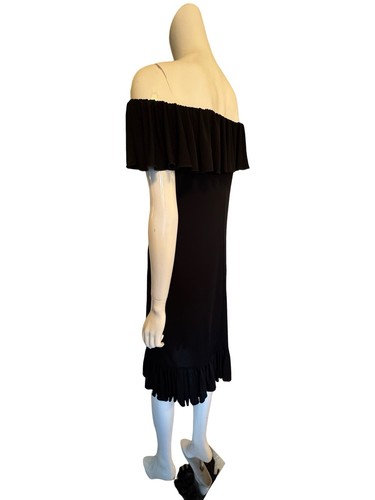 Celine schwarz Rüschen Schulterfrei Jerseykleid Neu mit Etikett $ 550 12 - Bild 4 von 12