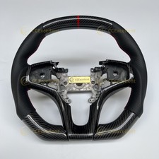 For Acura NSX 2017-2022 Custom Real Carbon Fiber Steering Wheel W/ Red Stripe