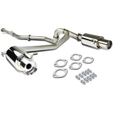 4 Rolled Ss Muffler Tip Catback Exhaust System For 03-08 Hyundai Tiburon 2.0l 4 Rolled Ss Muffler Tip Catback Exhaust System For 03-08 Hyundai Tiburon 2.0l