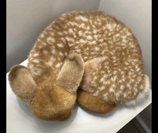 Vintage Steiff Lorli Rehkitz Sleeping Fawn Deer Plush 12  Button In Ear Germany