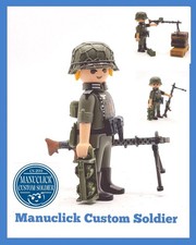 PLAYMOBIL 1 SOLDADO CUSTOM WW2 EJERCITO ALEMAN MG34 CARGADOR + CAJA CARGADORES 