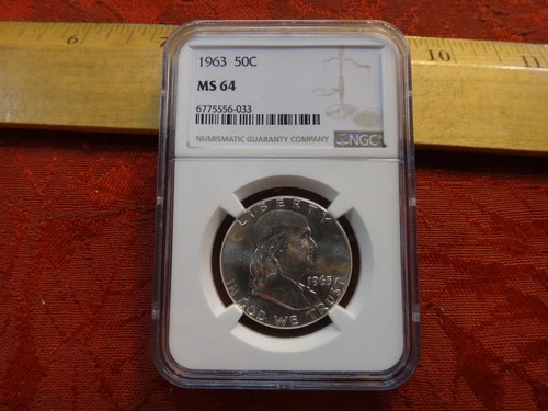 1963 United States Franklin Silver Half Dollar 50c NGC Grade MS64 - No Reserve