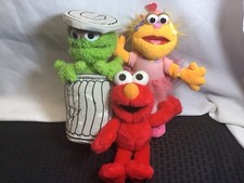 Sesame Street Plush Toy Set: Elmo, Zoe, Oscar 2003