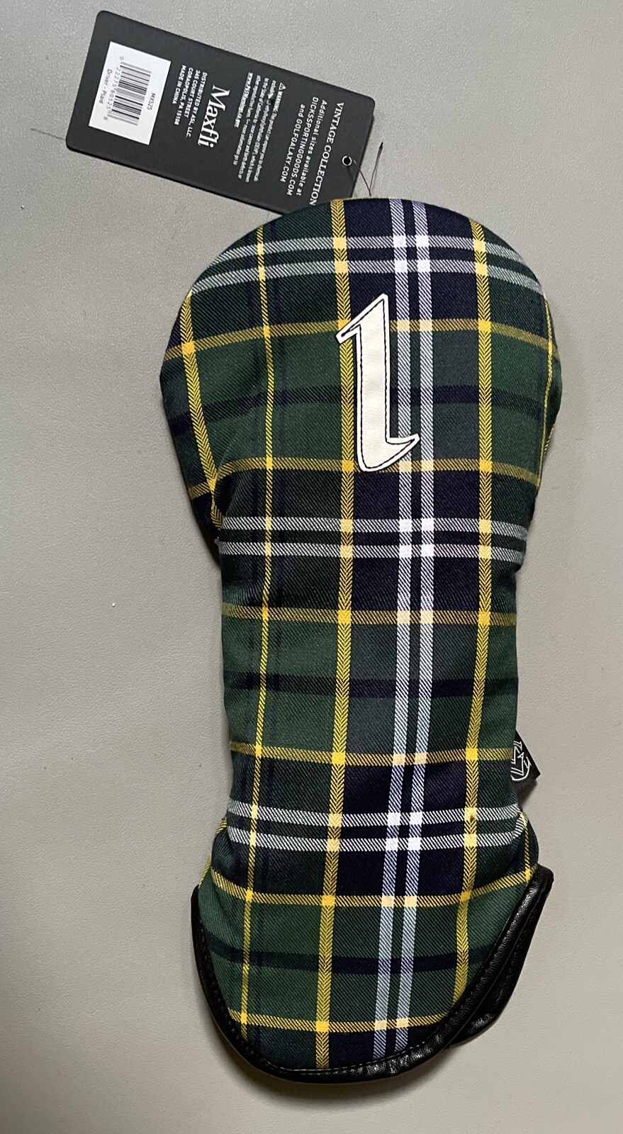 Head Cover Padded Plaid Nwt