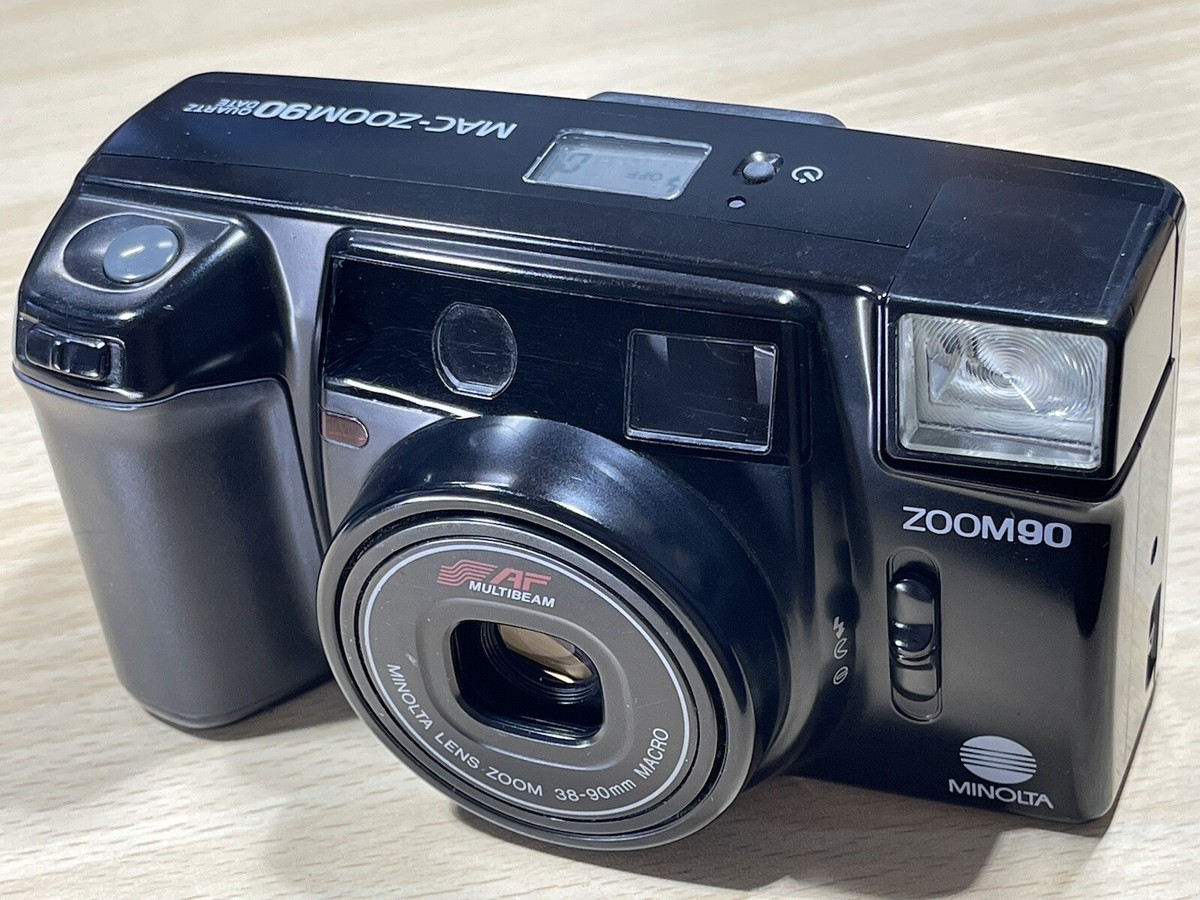 【動作確認済】 Minolta MAC-ZOOM 90 F0619-24e y Minolta Mac Zoom 90 Quartz Date QD Black Point & Shoot Film