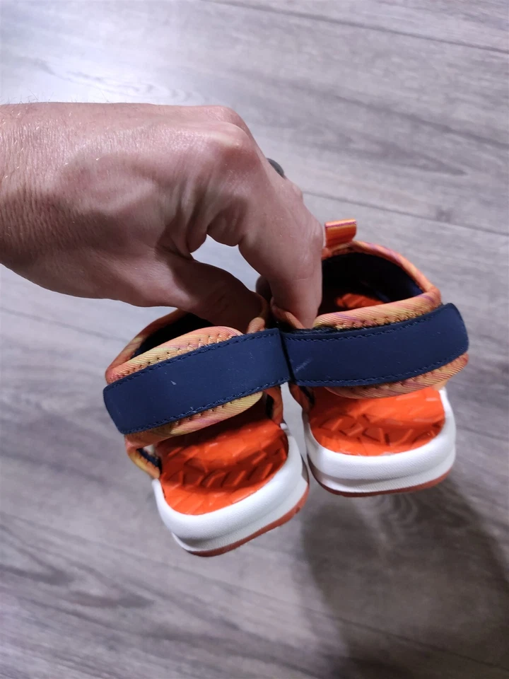 Sandalia de agua Lands End niños pequeños 11 azul naranja punta cerrada zapatos de agua niños Foto 3 de 4