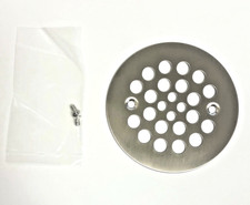 Pack of 10 Stainless Steel 4-1/4 Inch Round Tub and Shower Screw In Drain Cover