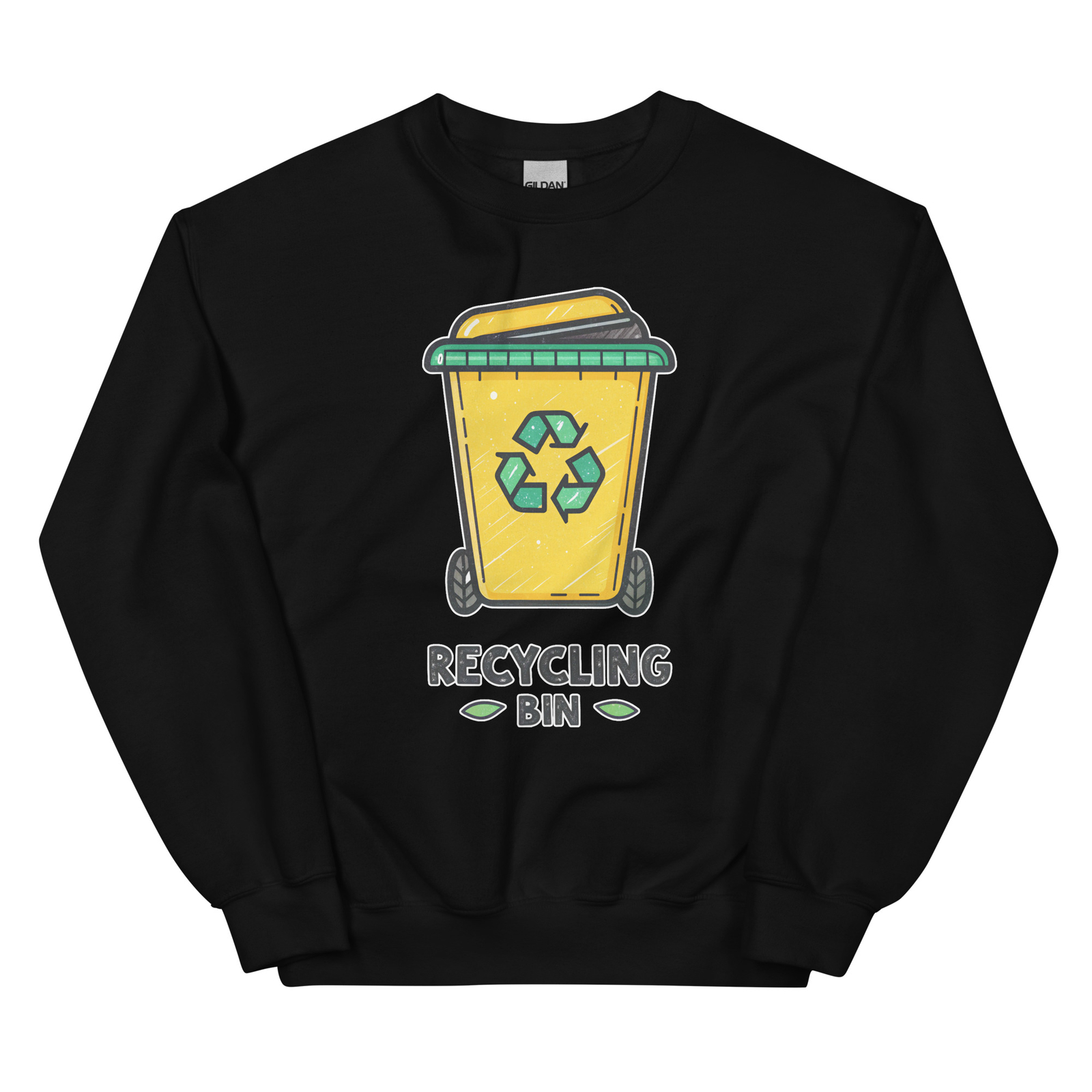 Recycling Bin Yellow School Classroom Office Teacher Crewneck Sweatshirt-image
