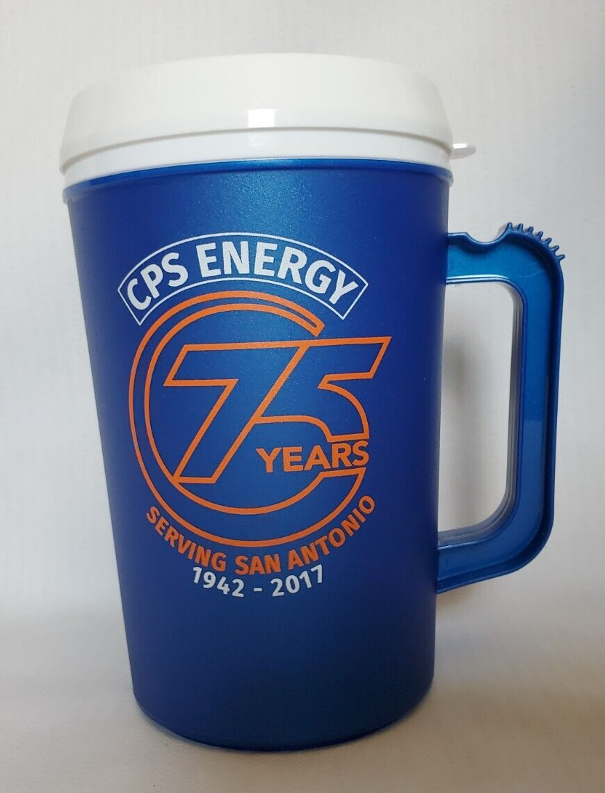 CPS Energy 75 Years San Antonio 34oz Insulated Tumbler With Lid Blue Hot or Cold