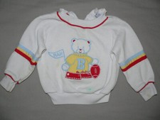 VTG 80S 90S KIDS BABY SWEAT SHIRT 24M INFANT DOE SPUN TAG SWEATER CUTE BEAR 