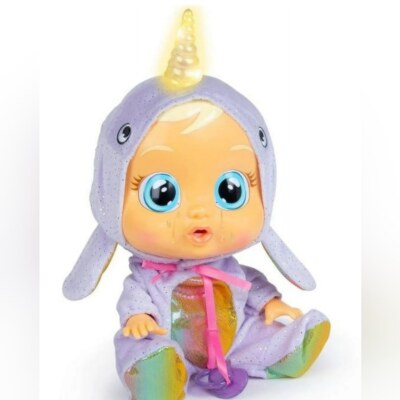 NWT Cry Babies Special Edition Narvie Narwhal Doll - Purple