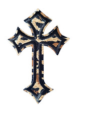 Leopard Print Celtic Cross Iron On patch Sew On transfer  Badge - Brand New