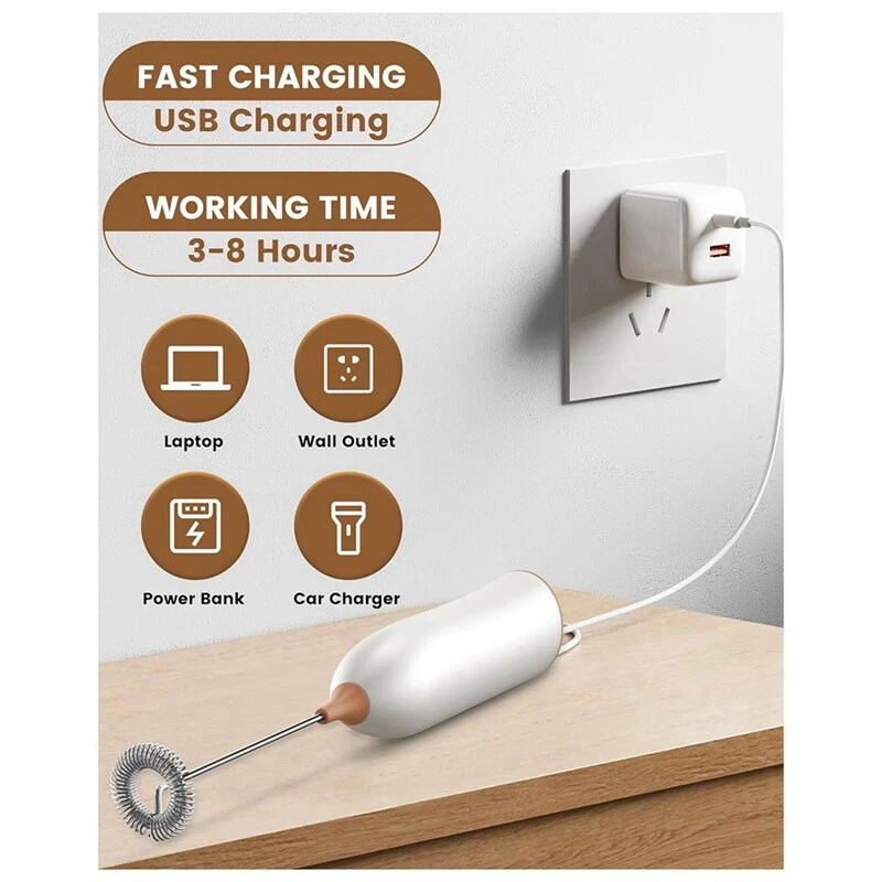 Milk Frother Rechargeable, Rechargeable Milk Frother Handheld Powerful4079