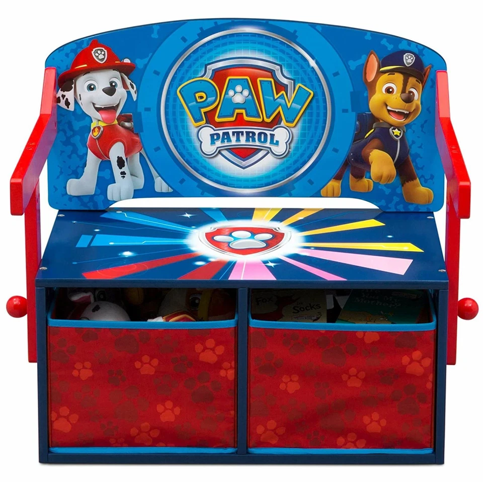 Banco de almacenamiento de escritorio convertible Paw Patrol contenedor niño niña Delta niños muebles nuevo  Foto 2 de 3