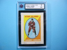 1970/71 TOPPS O-PEE-CHEE NHL STICKER STAMP INSERT GARRY UNGER KSA 7 NM OPC