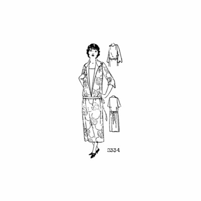Past Patterns 2334 - Mid 1920s One-Piece Dress Sewing Pattern bust size 34''