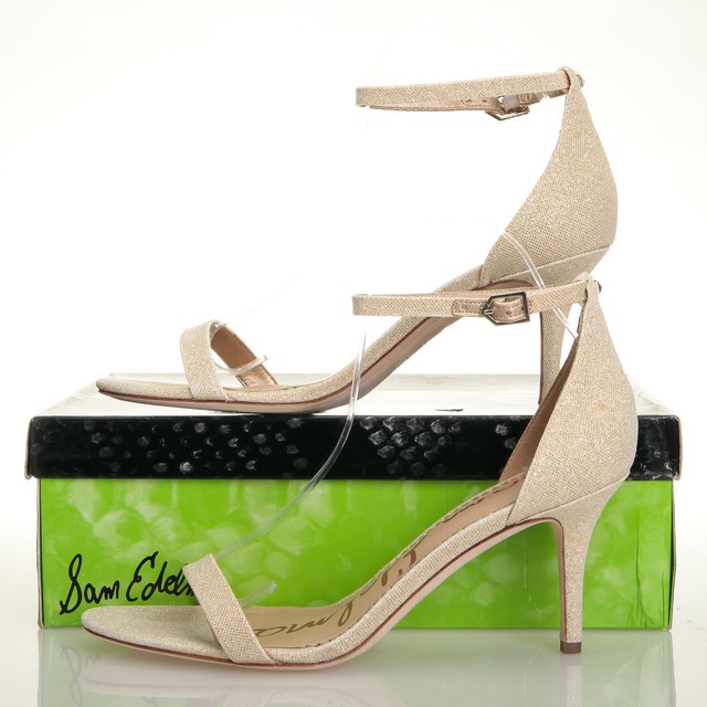 Sam Edelman Patti Gold Glitzy Glitter Heels - Womens 9.5 W for sale online