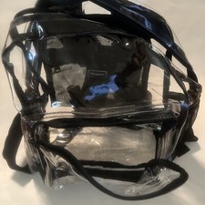 Vorspack Clear Transparent Small Backpack Stadium Approved 12x12x6 Small Black