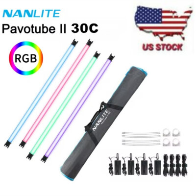 4x Nanlite PavoTube II 30C RGBWW LED Video Tube Light 2700K-7500K APP Control
