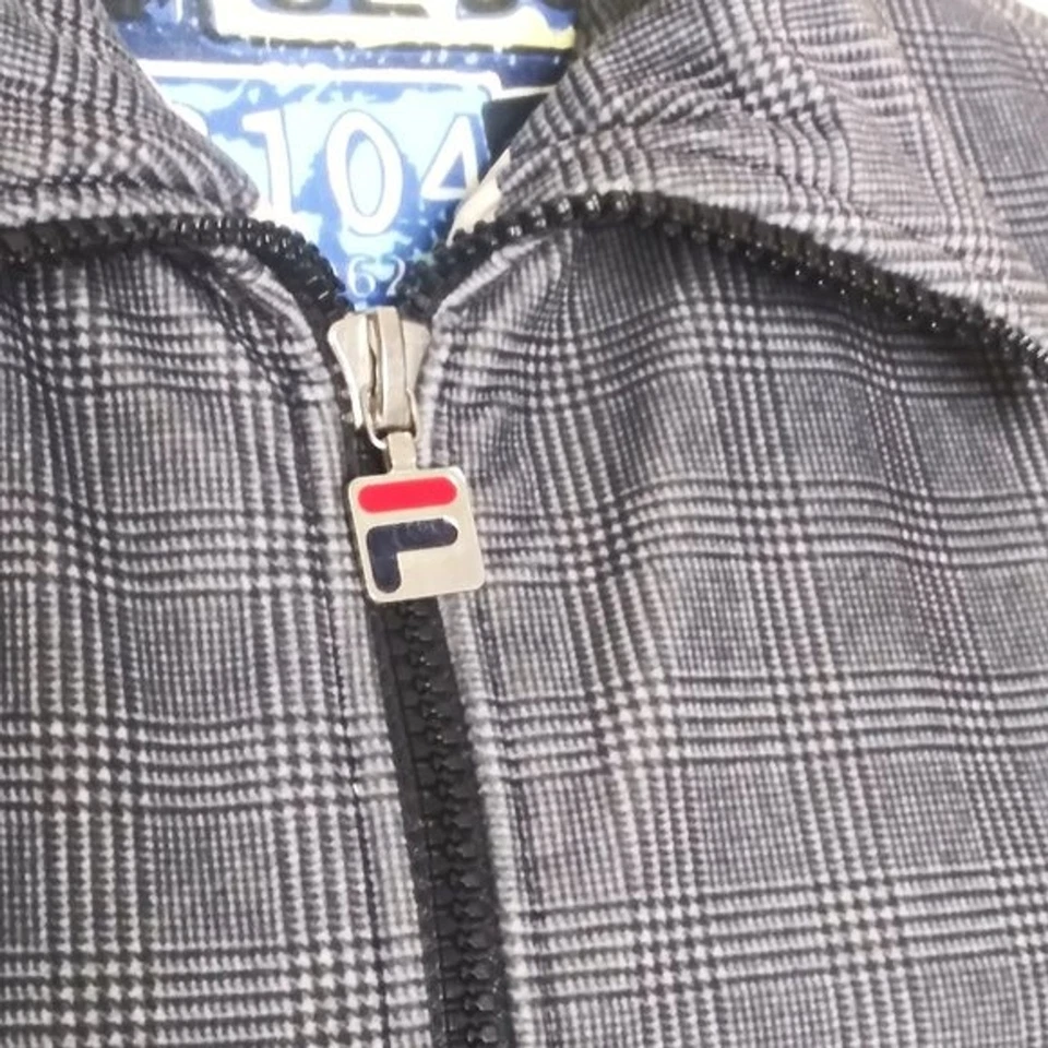 Vintage FILA Plaid Bomber Jacket Sz 38/M Hidden Hood Italy Maglificio Biellese - Image 4 of 4