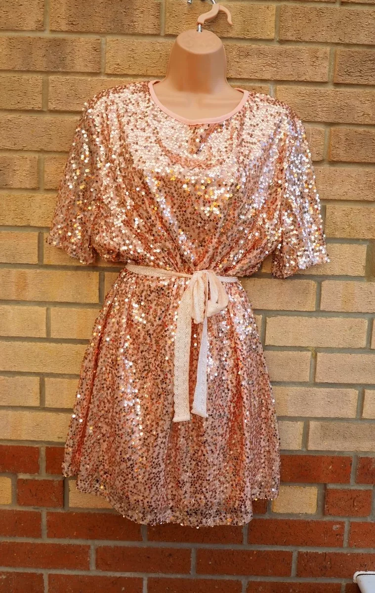 Rose gold top short sleeve dress