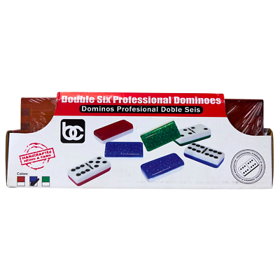 BC (Bene Casa) Double Six Professional Dominoes Set, 28 Blue Hand