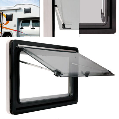 RV Caravan Hinged External Push Out Window Vent Hatch 450x500mm/900x500mm Cutout
