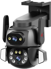 WiFi Camera 3 MP HD Dual-Lens 360  View Camera 24/7 Recording Motion Detection