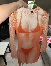 orange bodycon dress
